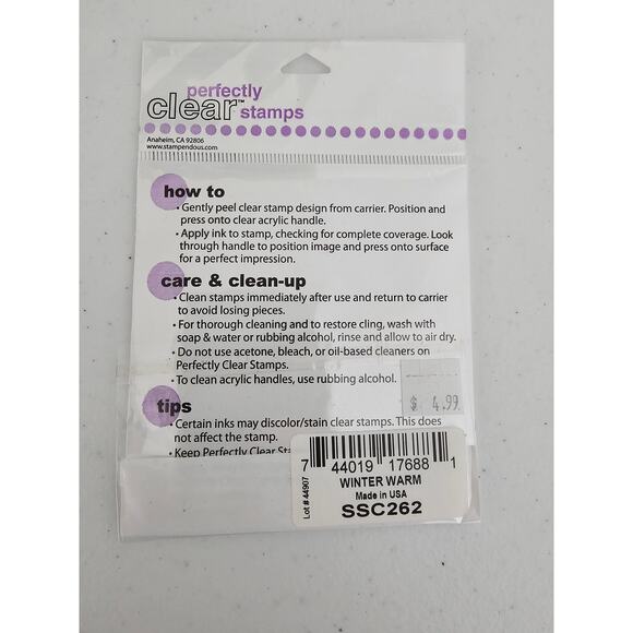 Stampendous Perfectly Clear Rubber Stamp Set Winter Warm Snowman - Picture 2 of 2